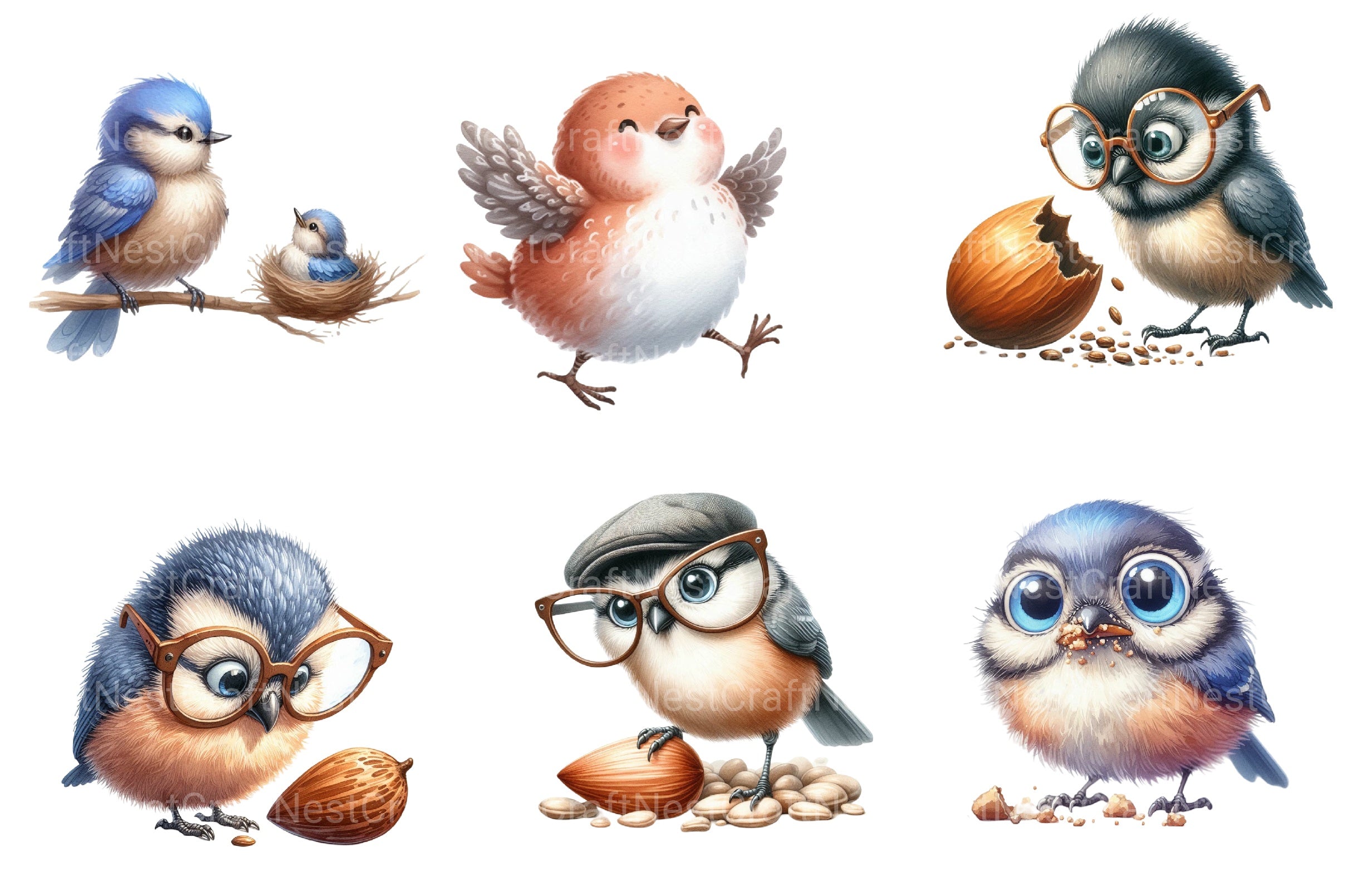Funny Bird Clipart Bundle 6 - CraftNest - Digital Crafting and Art