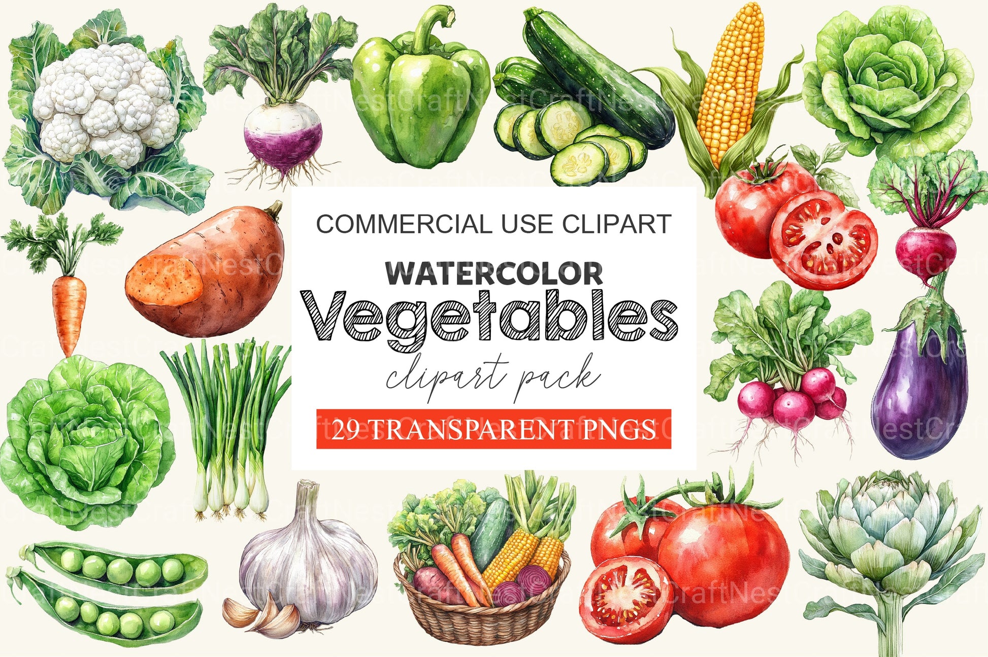 Vegetables Clipart Bundle 2 - CraftNest - Digital Crafting and Art