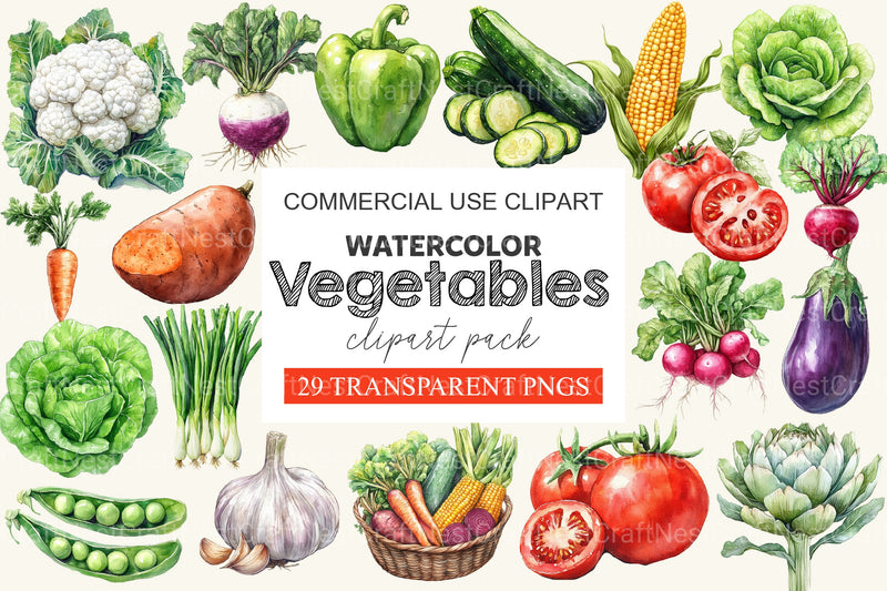 Vegetables Clipart Bundle 2 - CraftNest - Digital Crafting and Art
