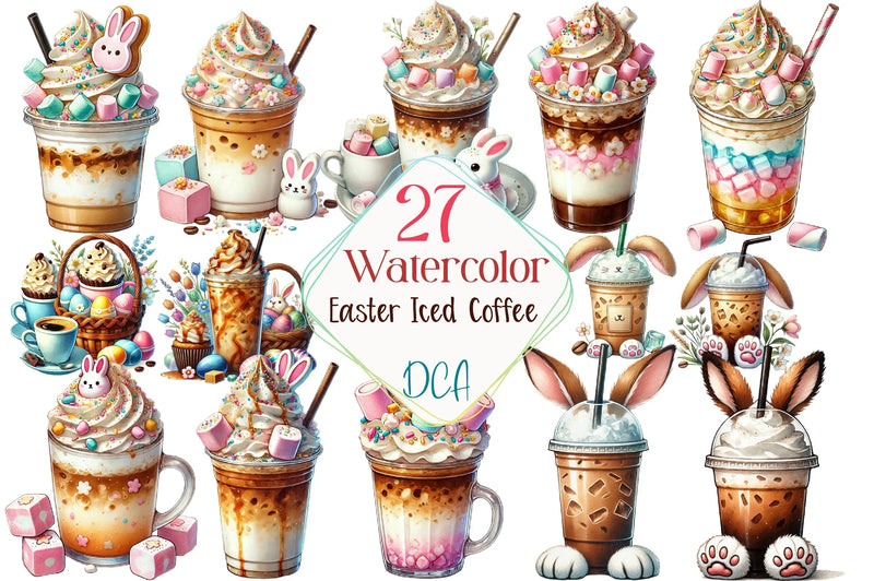 Easter Iced Coffee Clipart Bundle - CraftNest - Digital Crafting and Art
