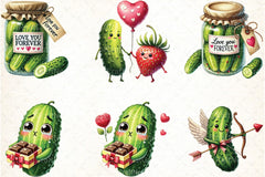 Cute Pickle Valentine's Clipart Bundle - CraftNest - Digital Crafting and Art