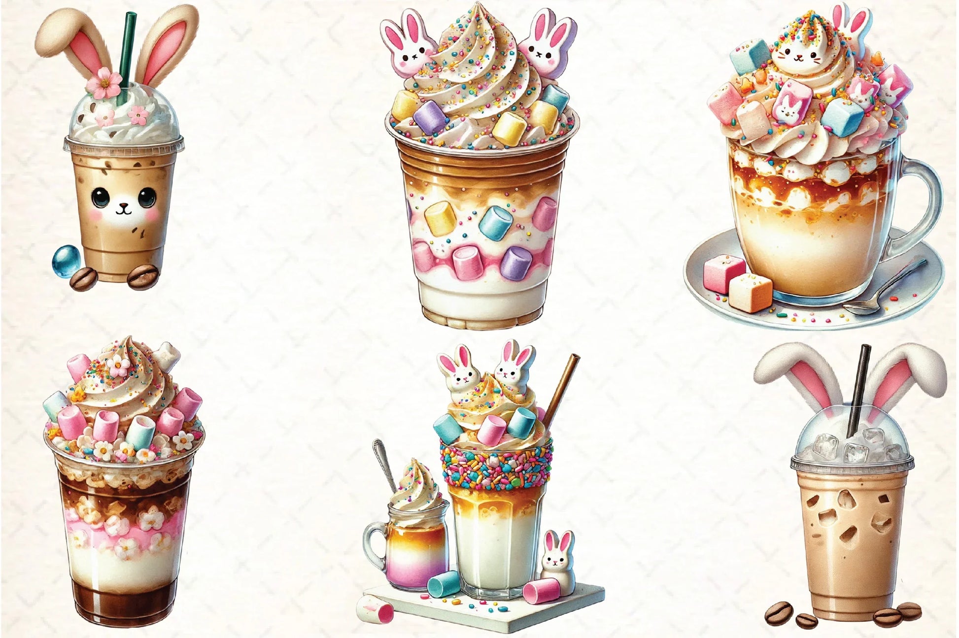 Easter Iced Coffee Clipart Bundle - CraftNest - Digital Crafting and Art