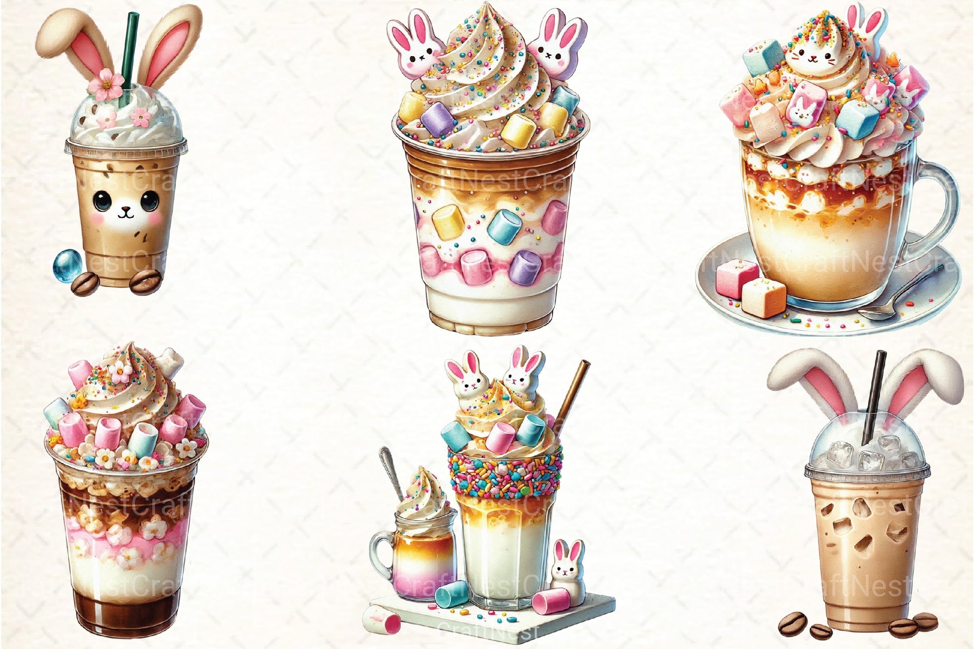 Easter Iced Coffee Clipart Bundle 66 - CraftNest - Digital Crafting and Art