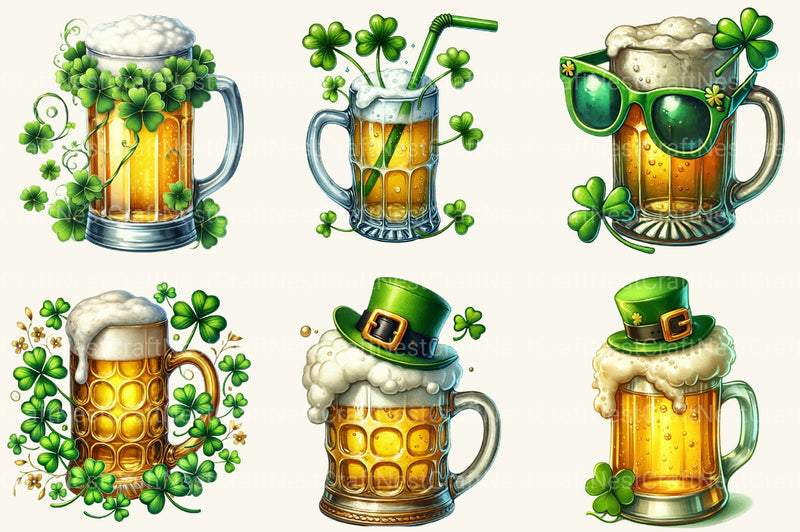 St Patrick's Beer Mug Clipart Bundle - CraftNest - Digital Crafting and Art