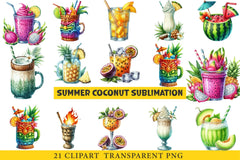 Summer Tropical Cup Clipart Bundle - CraftNest - Digital Crafting and Art