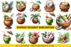 Summer Coconut Sublimation Clipart Bundle