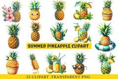 Summer Pineapple Clipart Bundle 1 - CraftNest - Digital Crafting and Art