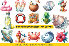 Summer Beach Day Collection Clipart Bundle - CraftNest - Digital Crafting and Art