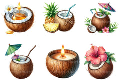 Summer Coconut Sublimation Clipart Bundle - CraftNest - Digital Crafting and Art