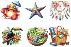 Happy Summer Sublimation Clipart Bundle - CraftNest - Digital Crafting and Art