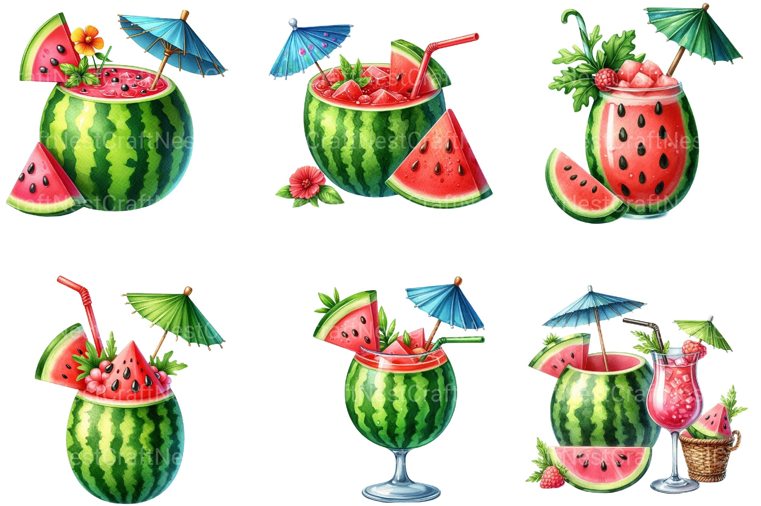 Watermelon Summer Clipart Bundle - CraftNest - Digital Crafting and Art
