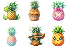Summer Pineapple Clipart Bundle 1 - CraftNest - Digital Crafting and Art