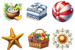 Summer Beach Day Collection Clipart Bundle - CraftNest - Digital Crafting and Art