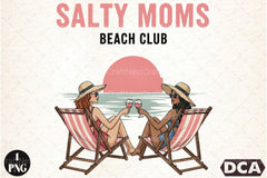 Salty Moms Beach Club Clipart Bundle - CraftNest - Digital Crafting and Art