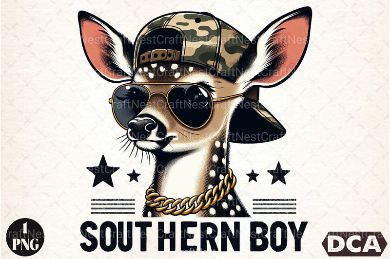 Southern Boy Deer Backward Cap Clipart Bundle - CraftNest - Digital Crafting and Art