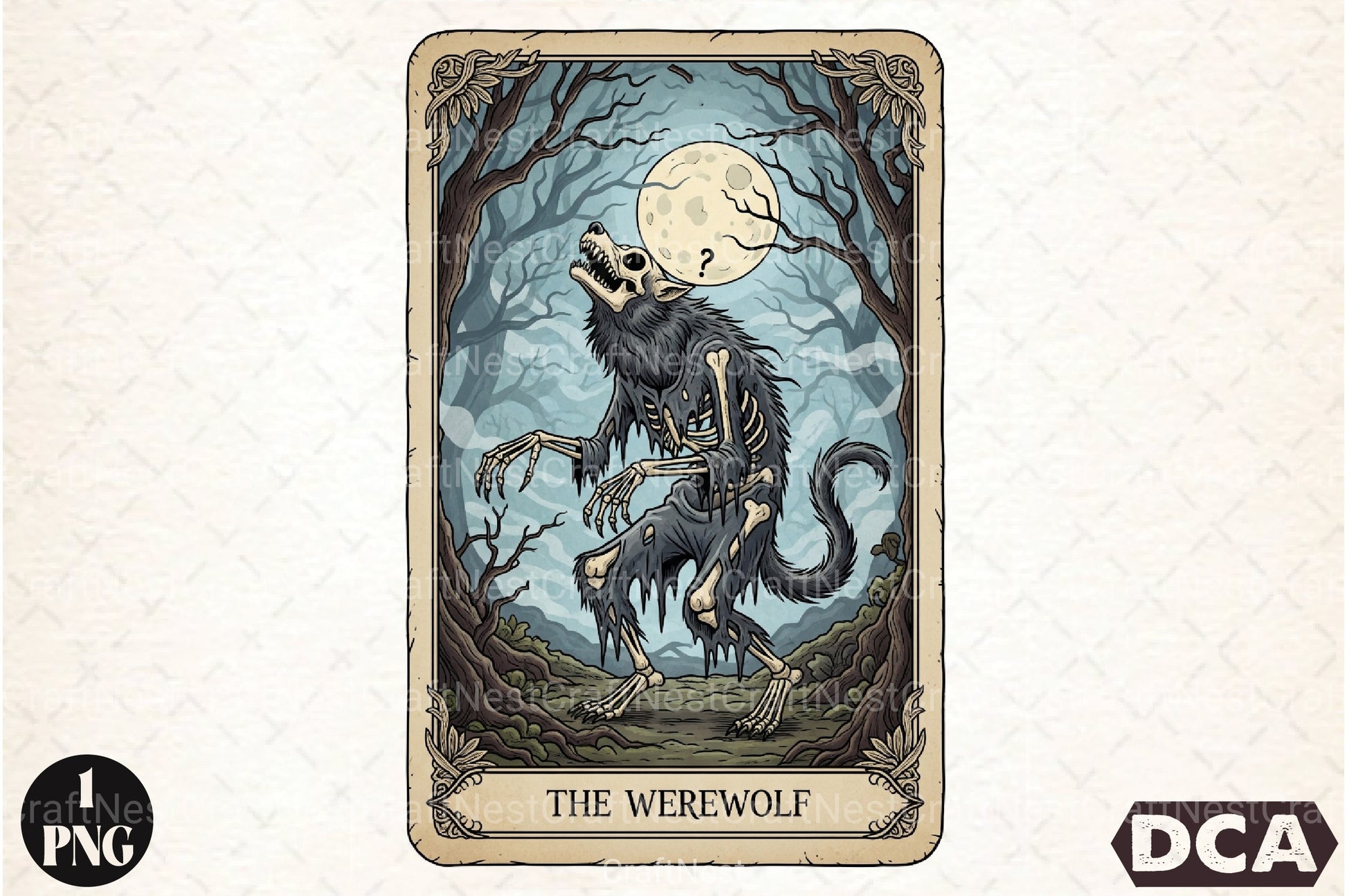 Werewolf Halloween Tarot Card Clipart Bundle - CraftNest - Digital Crafting and Art