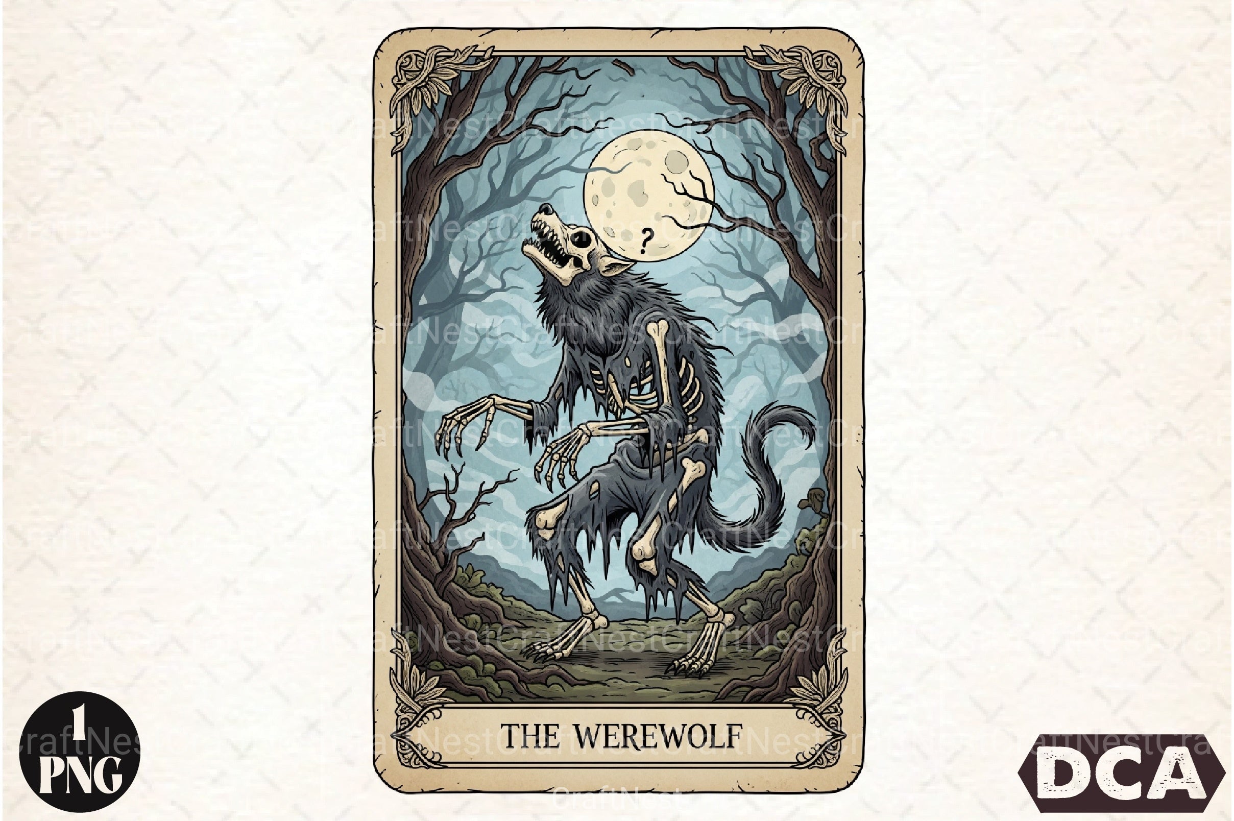 Werewolf Halloween Tarot Card Clipart Bundle - CraftNest - Digital Crafting and Art