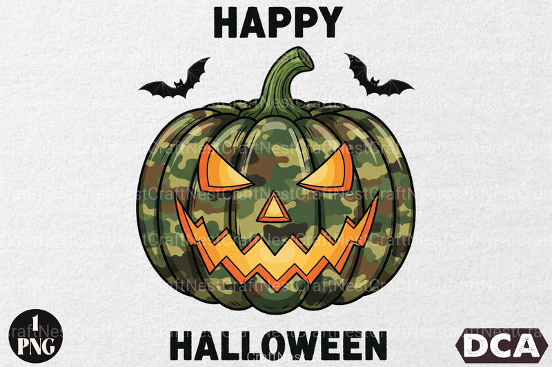 Camo Pumpkin Halloween Clipart Bundle 4 - CraftNest - Digital Crafting and Art