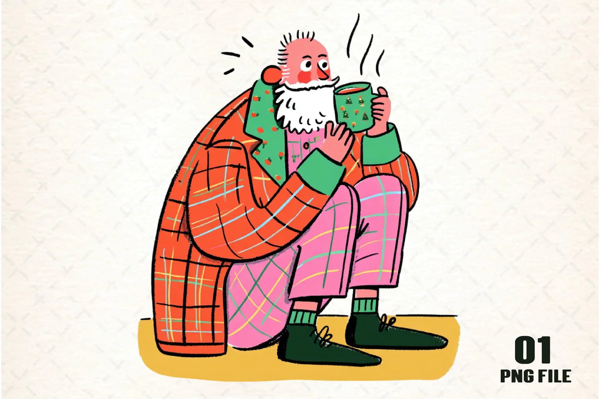 Retro Funny Christmas Santa Clipart Bundle - CraftNest - Digital Crafting and Art