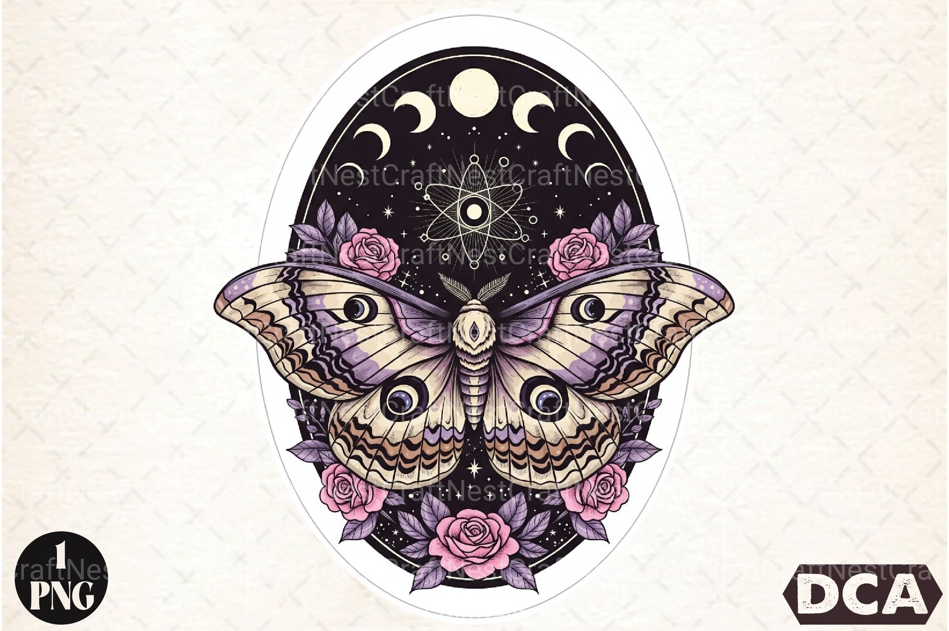 Celestial Lunar Moth Halloween Clipart Bundle - CraftNest - Digital Crafting and Art