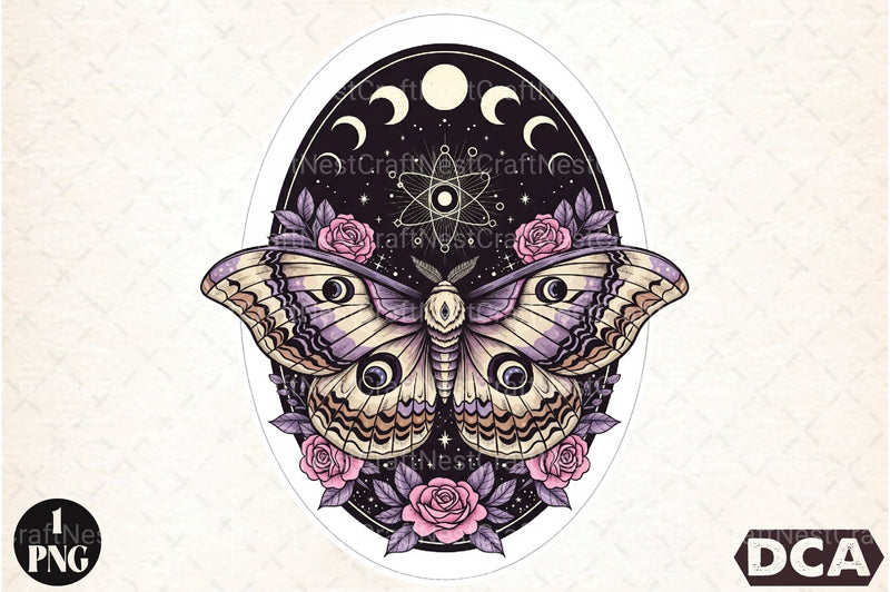 Celestial Lunar Moth Halloween Clipart Bundle - CraftNest - Digital Crafting and Art