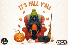 Cozy Fall Knitting Crow & Cat Clipart Bundle - CraftNest - Digital Crafting and Art