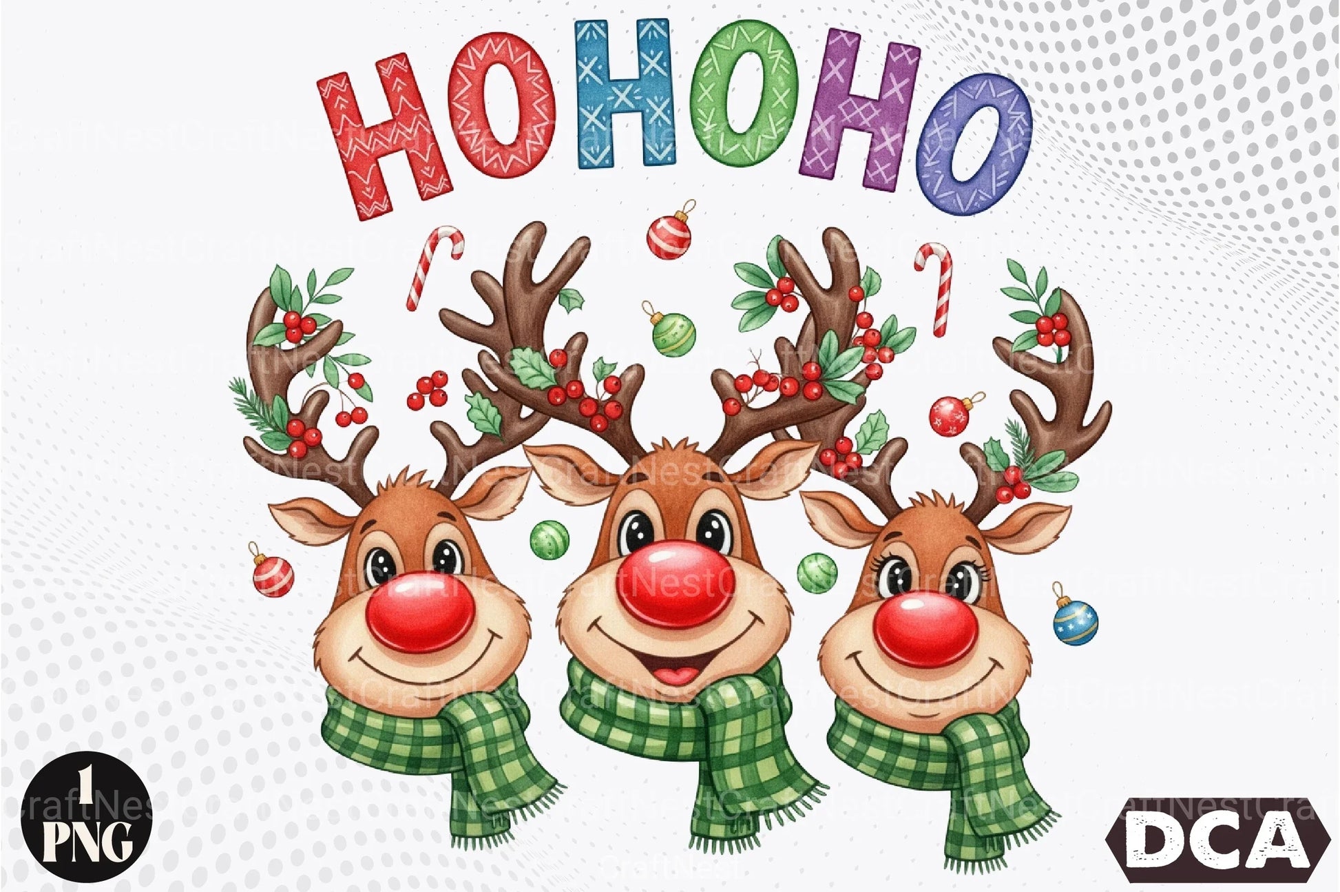 Ho Ho Deer Reindeer Christmas Clipart Bundle - CraftNest - Digital Crafting and Art