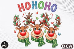 Ho Ho Deer Reindeer Christmas Clipart Bundle - CraftNest - Digital Crafting and Art