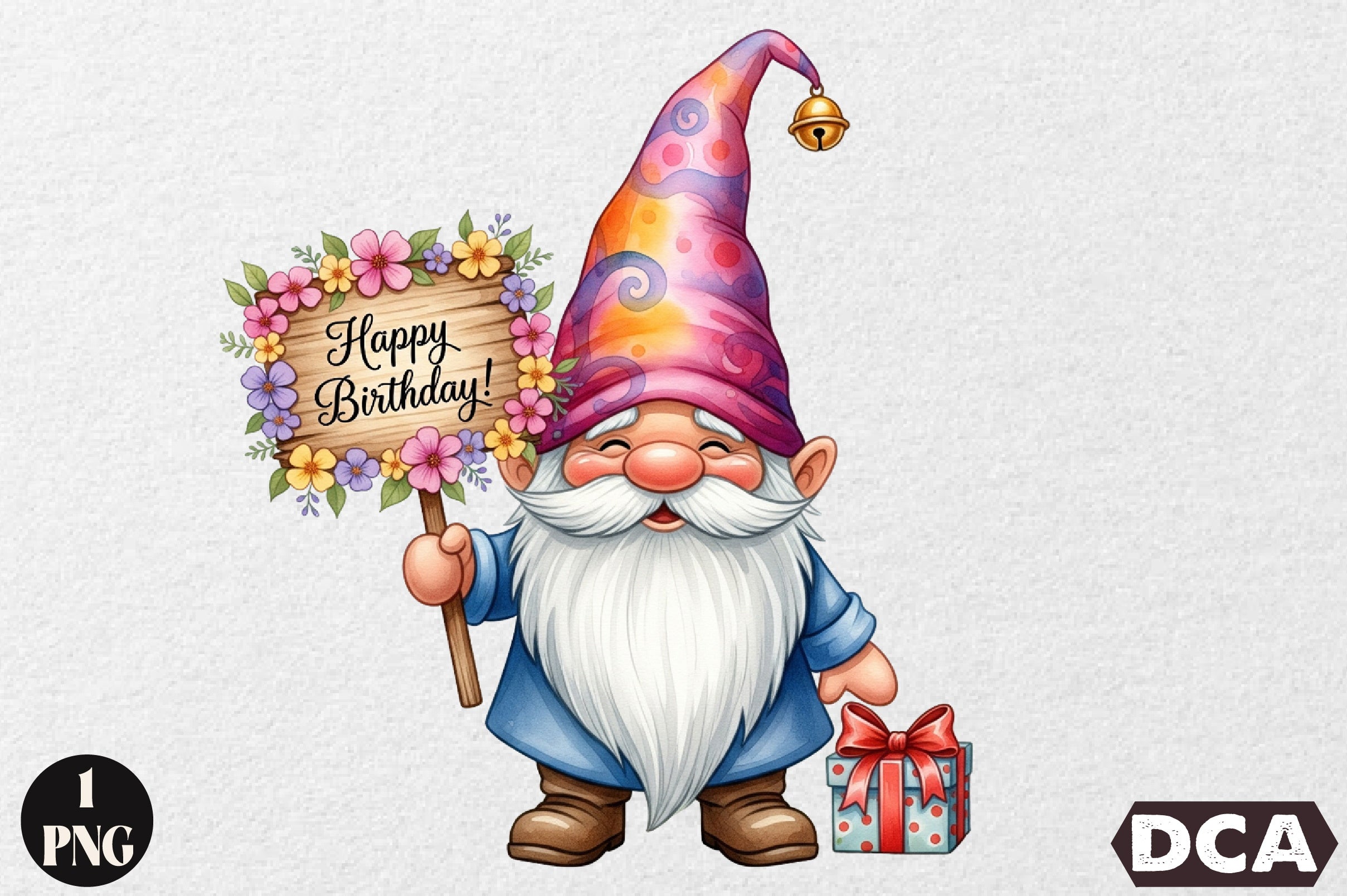 Happy Birthday Gnome Clipart Bundle