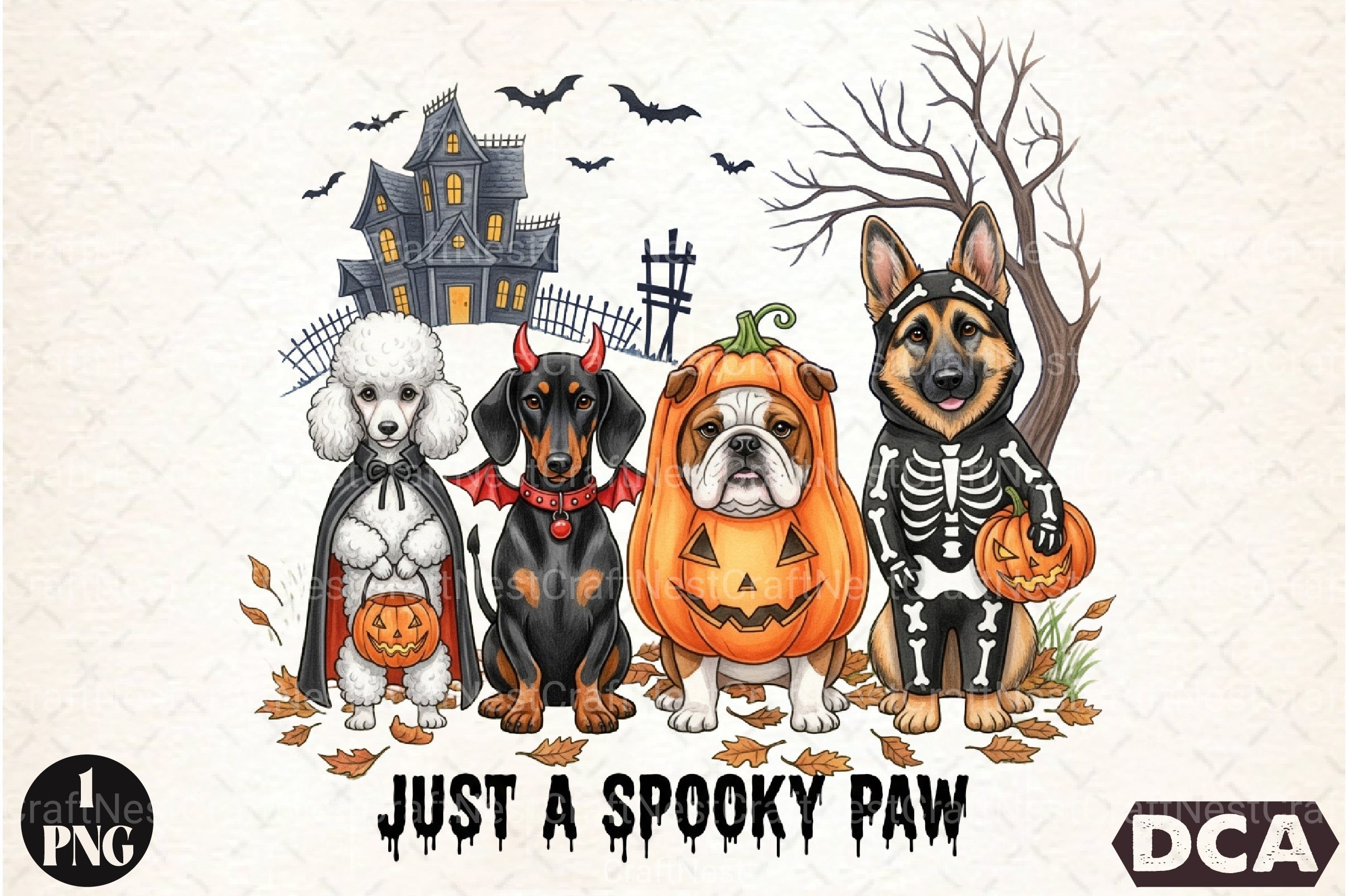 Spooky Paw Halloween Dog Clipart Bundle - CraftNest - Digital Crafting and Art