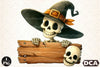 Funny Skeleton Peeking Clipart Bundle 7