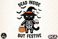 Sarcastic Halloween Cat Dead Inside Clipart Bundle - CraftNest - Digital Crafting and Art