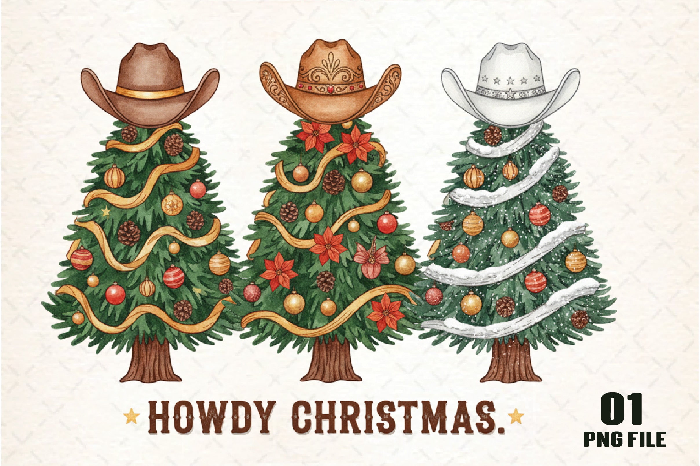 Western Christmas Country Clipart Bundle