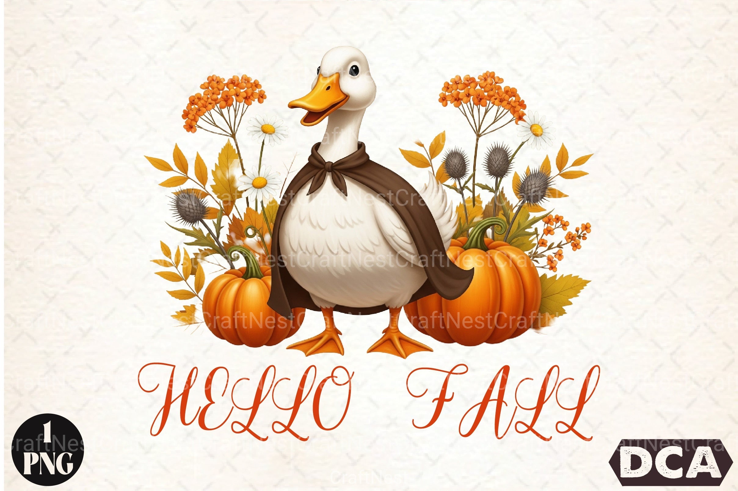 Hello Fall Goose Clipart Bundle - CraftNest - Digital Crafting and Art
