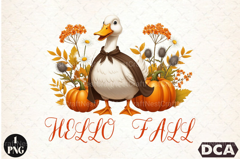 Hello Fall Goose Clipart Bundle - CraftNest - Digital Crafting and Art