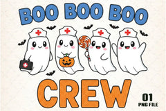 Boo Crew Ghost Nurse Clipart Bundle - CraftNest - Digital Crafting and Art
