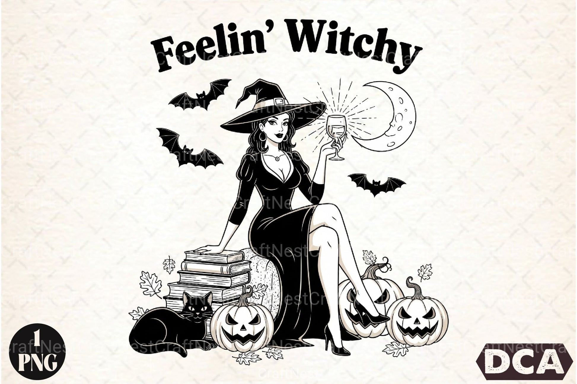 Vintage Halloween Witch Clipart Bundle - CraftNest - Digital Crafting and Art