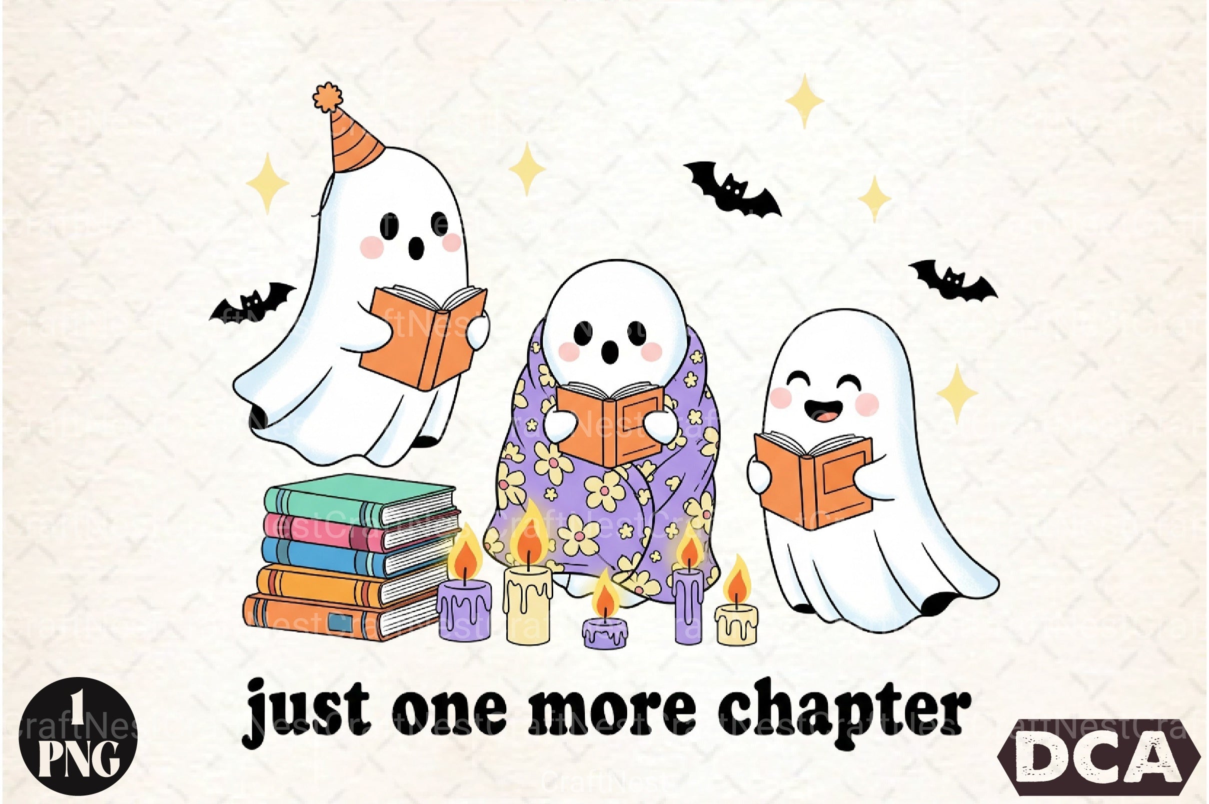 Just One More Chapter Ghost Clipart Bundle - CraftNest - Digital Crafting and Art