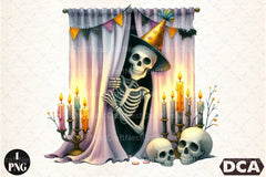 Funny Skeleton Peeking Clipart Bundle - CraftNest - Digital Crafting and Art