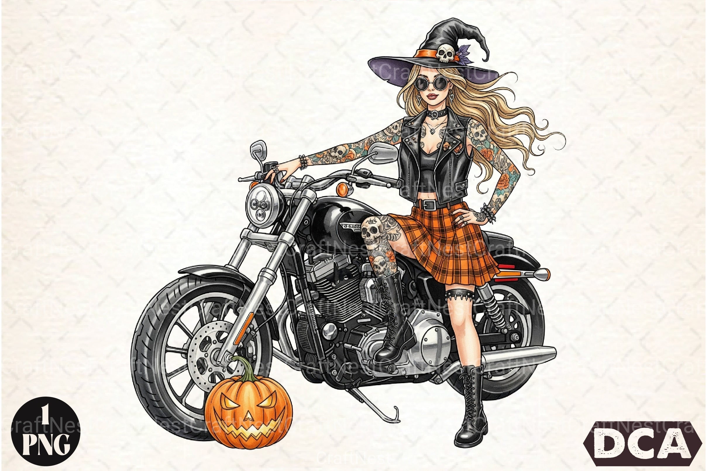 Chibi Toddler Halloween Biker Clipart Bundle - CraftNest - Digital Crafting and Art
