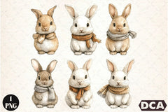Cartoon Rabbit Clipart Bundle - CraftNest - Digital Crafting and Art