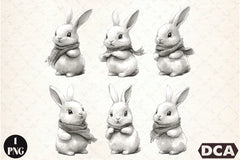 Bunny Illustration Clipart Bundle - CraftNest - Digital Crafting and Art