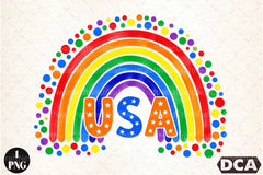 America Rainbow Boho Clipart Bundle - CraftNest - Digital Crafting and Art