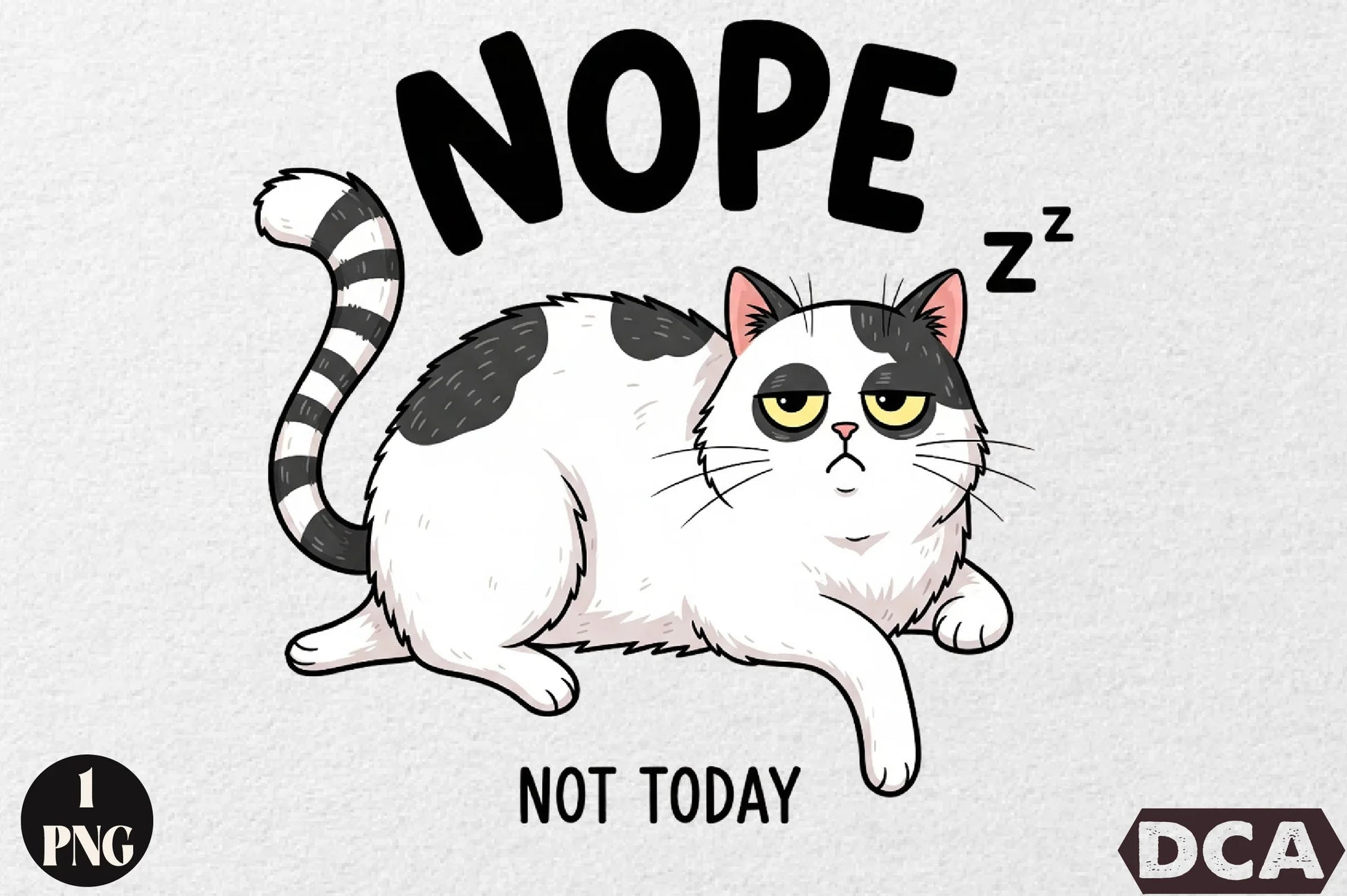 Funny Cat Design: Nope Not Today Clipart Bundle - CraftNest - Digital Crafting and Art
