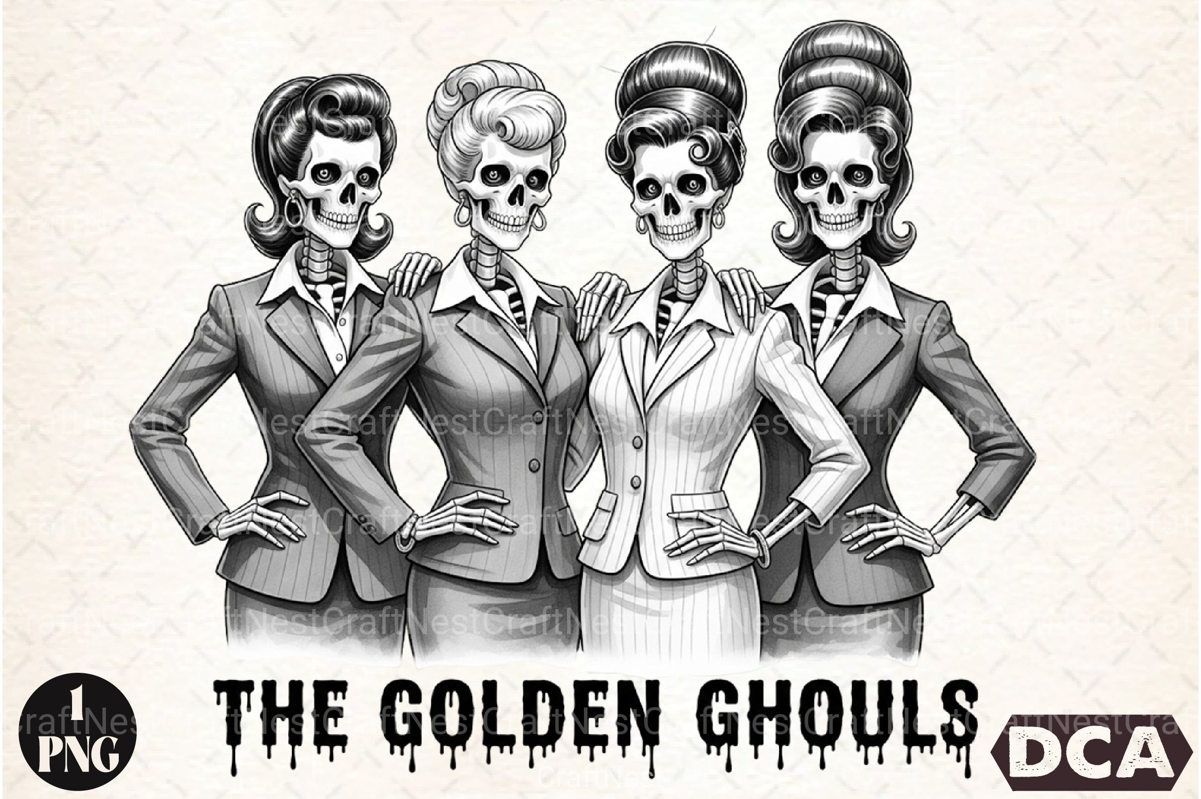 Golden Ghouls Girls Halloween Clipart Bundle - CraftNest - Digital Crafting and Art