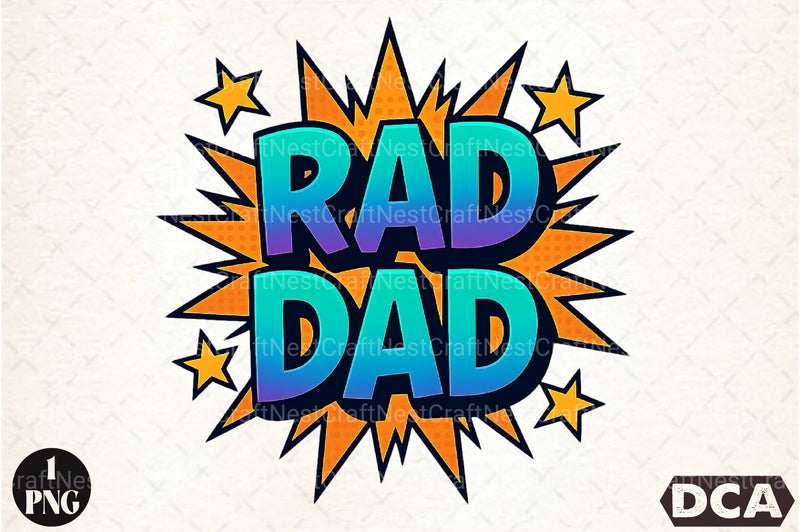 Rad Dad Comic Style Clipart Bundle - CraftNest - Digital Crafting and Art