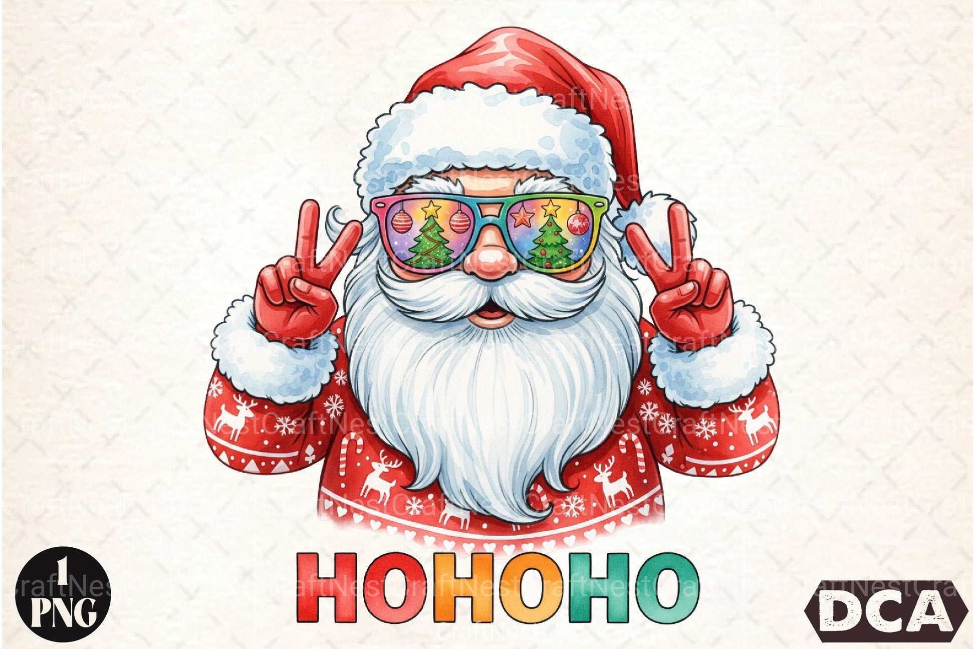 Hohoho Santa Christmas Clipart Bundle - CraftNest - Digital Crafting and Art