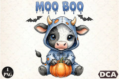 Moo Boo Halloween Cow Clipart Bundle - CraftNest - Digital Crafting and Art