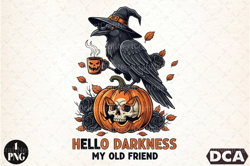 Raven Crow Coffee Halloween Clipart Bundle - CraftNest - Digital Crafting and Art