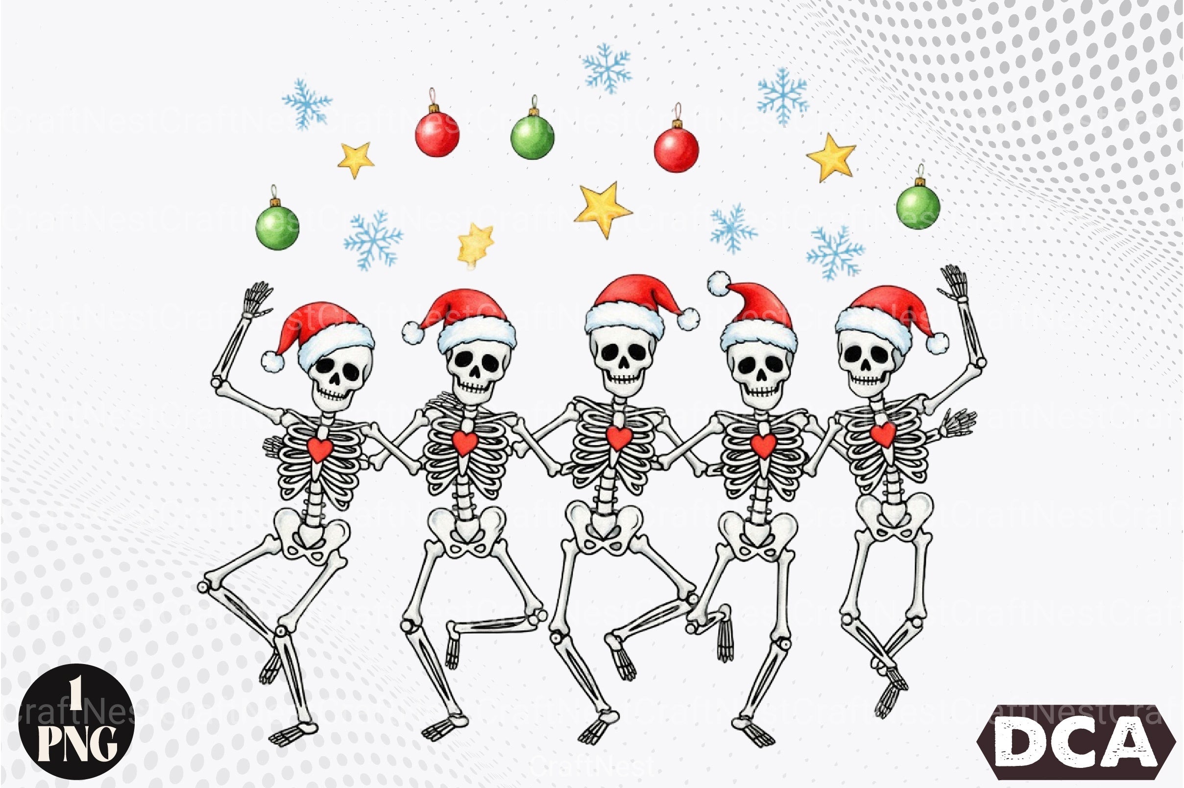 Merry Christmas Dancing Skeletons Clipart Bundle - CraftNest - Digital Crafting and Art